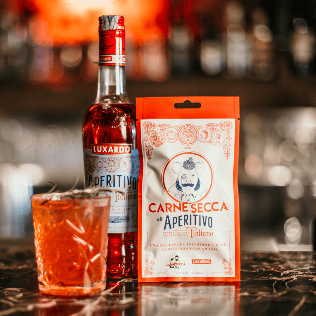Carne Secca di Maiale all'Aperitivo Luxardo® 40g - Carne Secca Italia - Italian Jerky Meat Snack