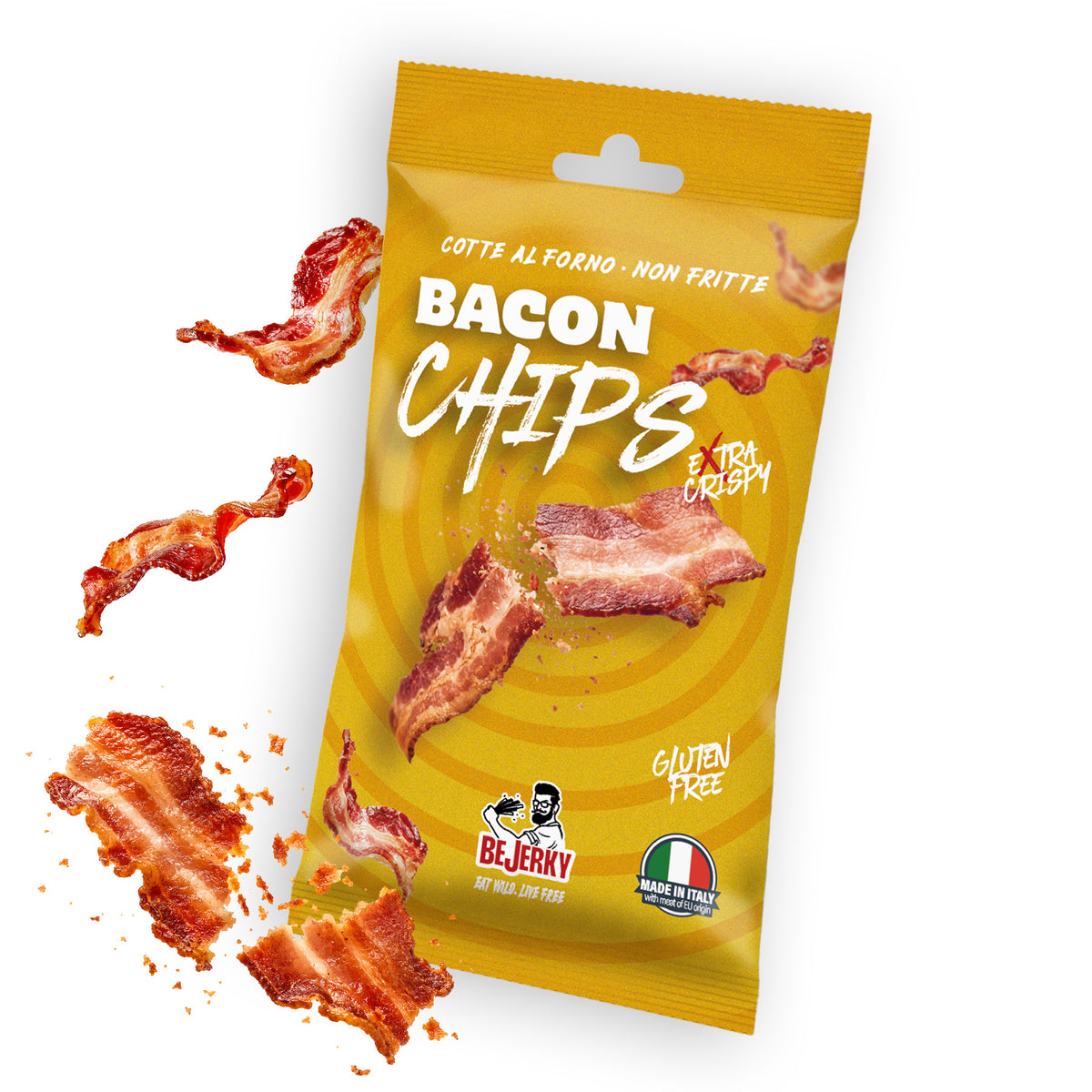 Bacon Chips 20g - Carne Secca Italia - Italian Jerky Meat Snack