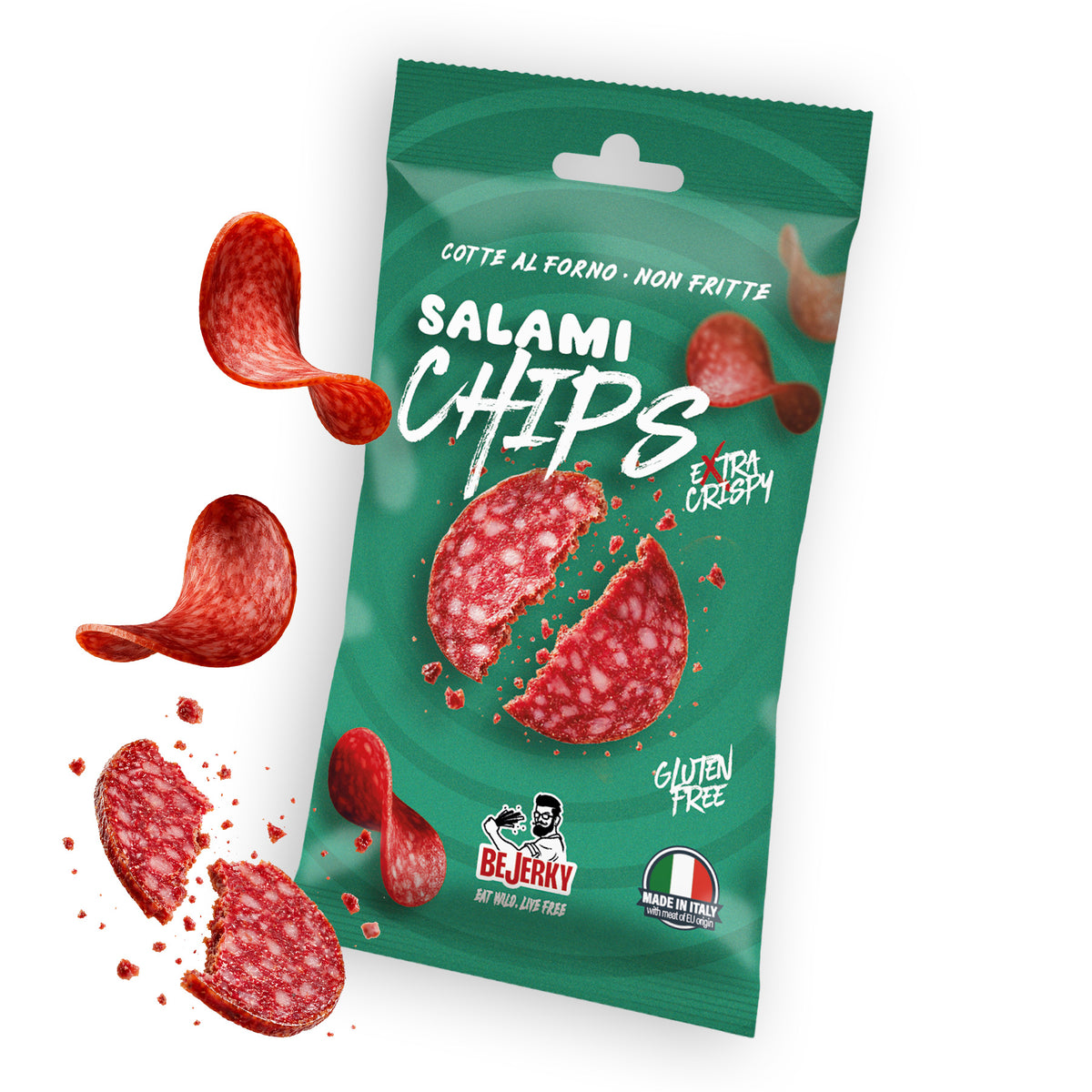 Salami Chips Classic 20g - Carne Secca Italia - Italian Jerky Meat Snack