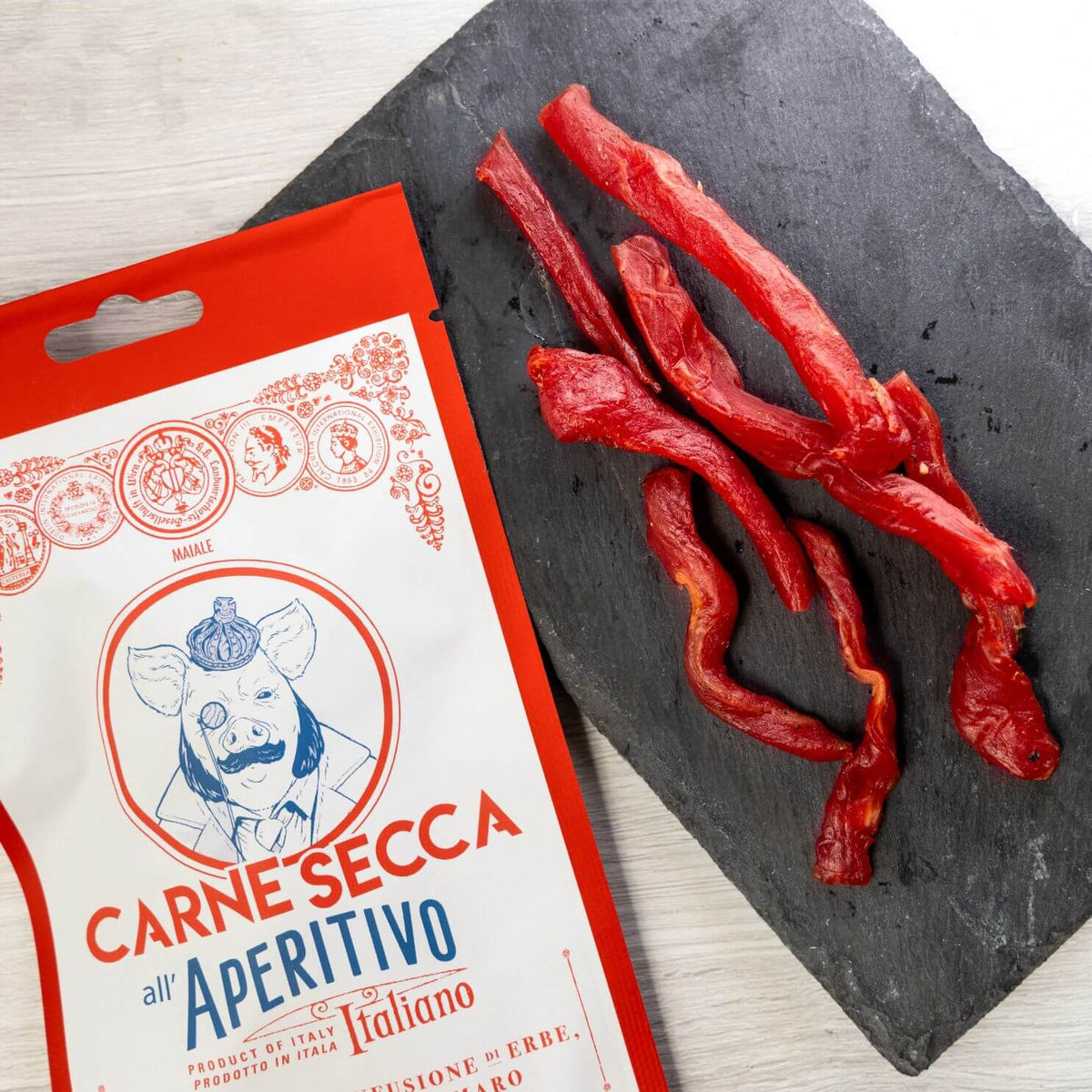 Carne Secca di Maiale all'Aperitivo Luxardo® 40g - Carne Secca Italia - Italian Jerky Meat Snack