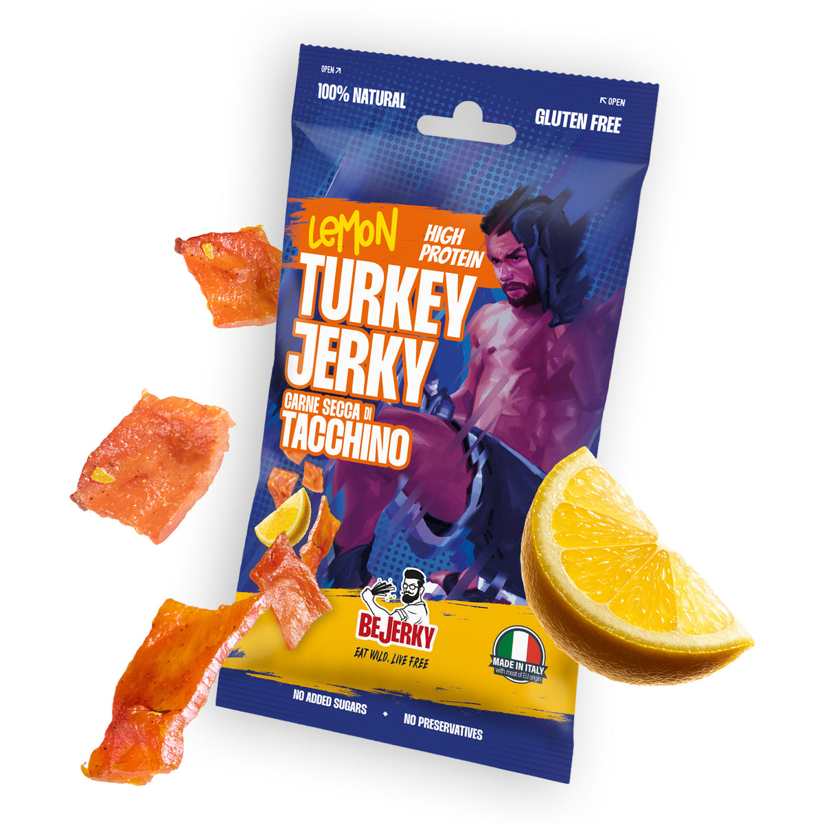 Carne Secca Proteica di Tacchino – Chips 25g - Carne Secca Italia - Italian Jerky Meat Snack
