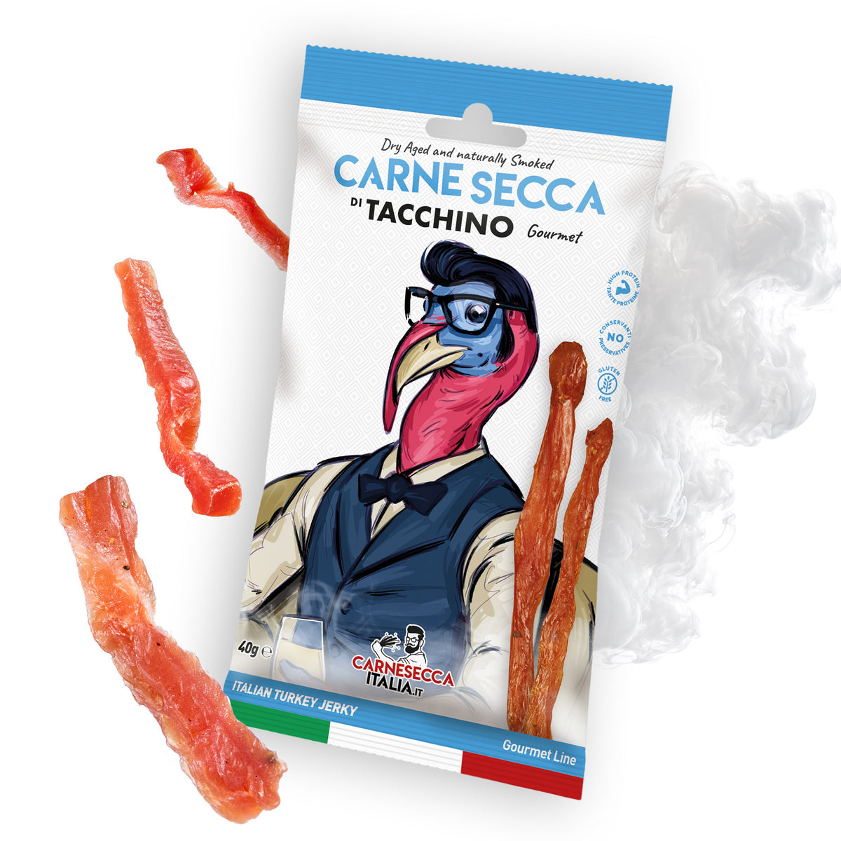Carne Secca Affumicata di Tacchino 40g – Superior Jerky - Carne Secca Italia - Italian Jerky Meat Snack