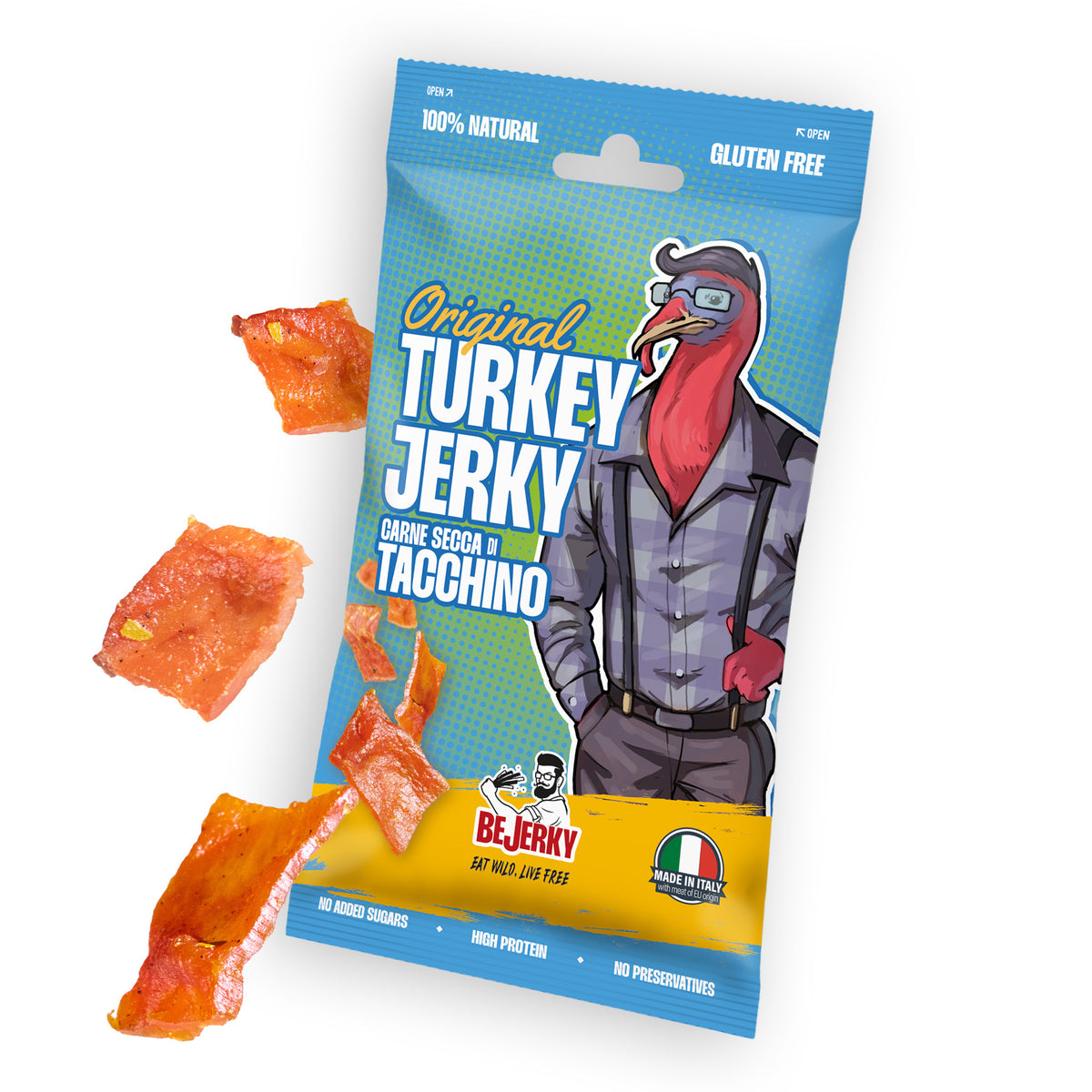 Carne Secca di Tacchino – Chips Italiane 25g - Carne Secca Italia - Italian Jerky Meat Snack
